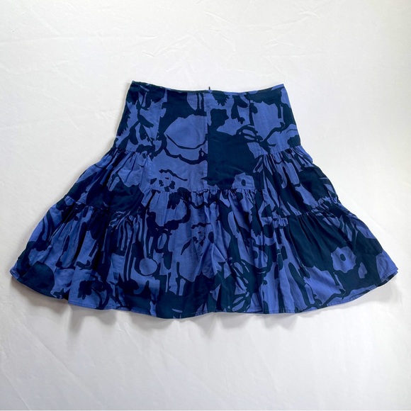Rare 90s-00s New Man Blue Floral Cotton Mini Skirt - Sz 38F - Picture 2 of 13